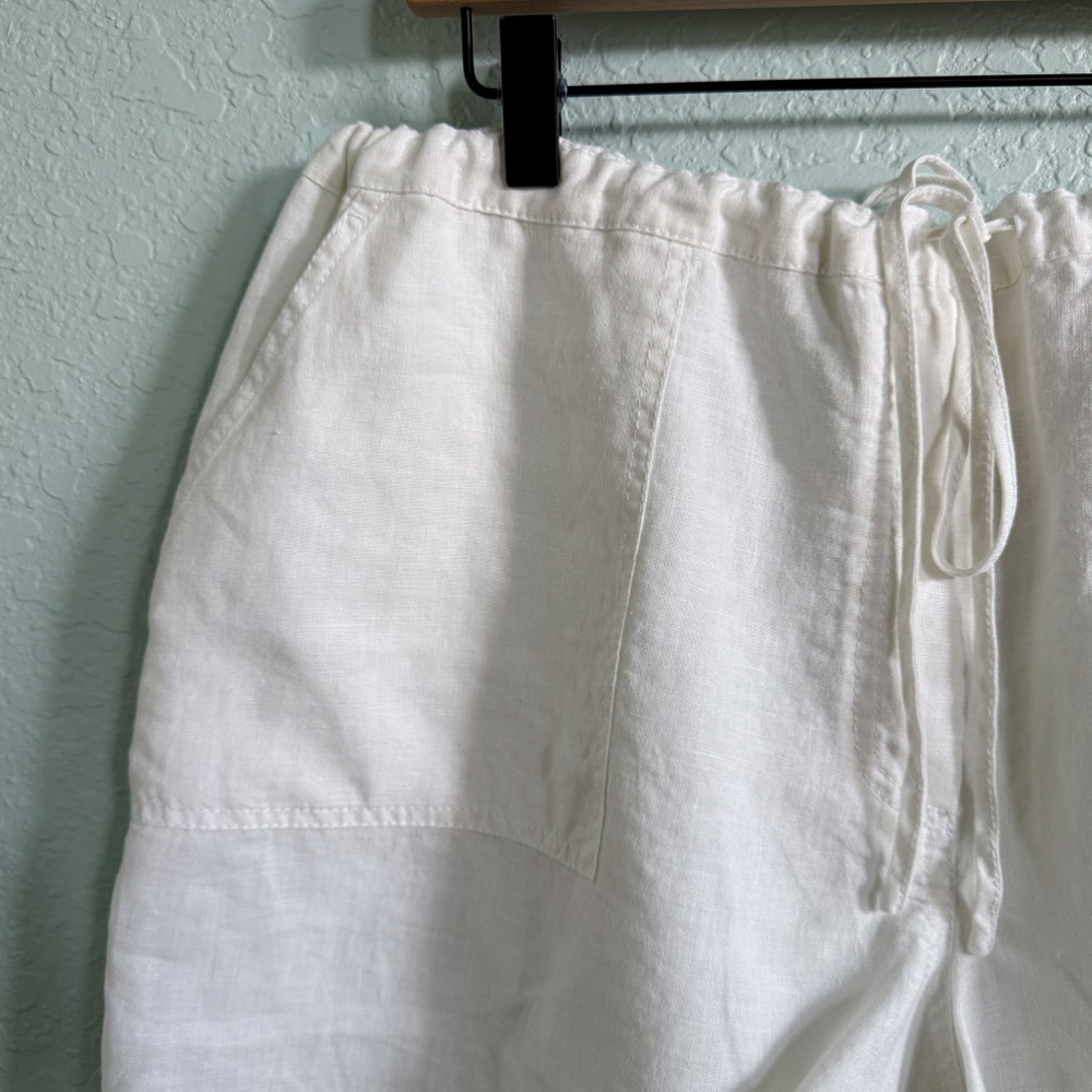London Jean•Off White Linen Shorts•Drawstring Waist•Size:XL - Picture 3 of 7